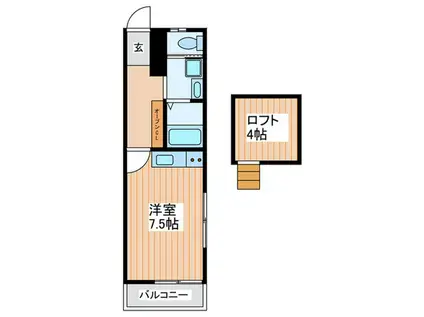 エル・ハイツ(ワンルーム/2階)の間取り写真