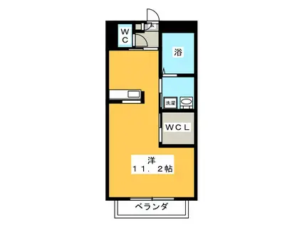 コージーコート(ワンルーム/1階)の間取り写真