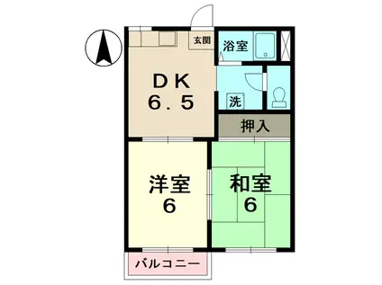 ファミール志野(2DK/1階)の間取り写真