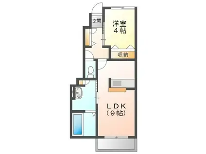 カーサ リヒト II(1LDK/1階)の間取り写真