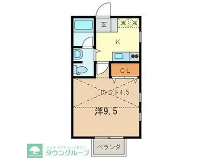 カーサ ポンテ 914028(1K/2階)の間取り写真