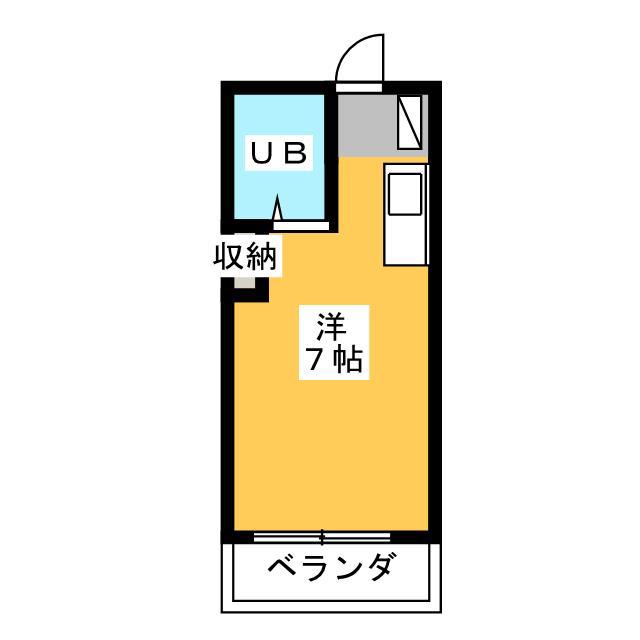 ピュアスト小鹿(ワンルーム/1階)の間取り写真