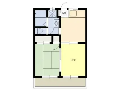 グランドール B棟(2DK/2階)の間取り写真