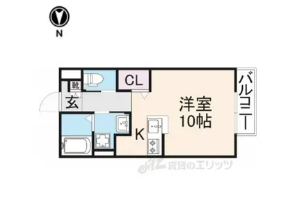 プランギ私部(ワンルーム/2階)の間取り写真