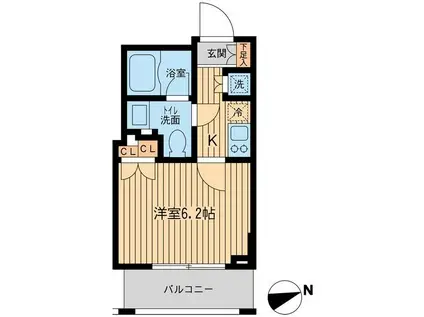 レジデンス大森(1K/11階)の間取り写真