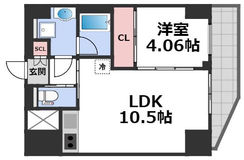 プレジオ永和EURO(1LDK/6階)の間取り写真