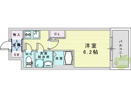 エステムコート新大阪16パルス(1K/3階)の間取り写真