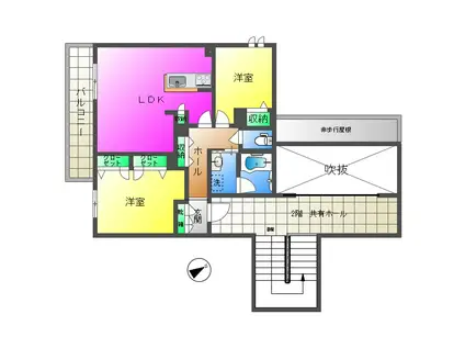 シャーメゾン往還II(2LDK/2階)の間取り写真