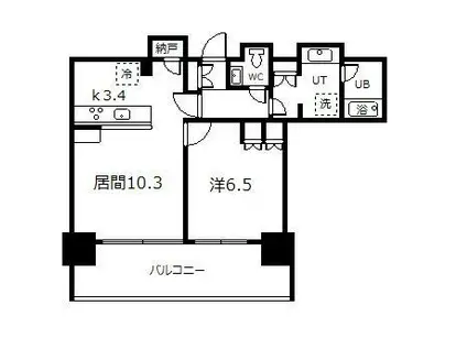 プレミスト旭川ザ・タワー2207号(1LDK/22階)の間取り写真