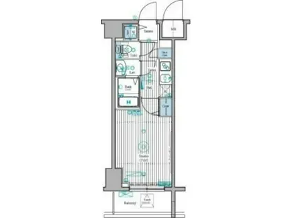 ガーラ・ステーション新宿御苑前(1K/7階)の間取り写真