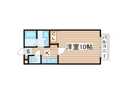 サンヴィレッジ泉崎(1K/1階)の間取り写真