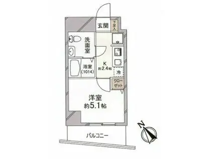 ミヤビヒルズ北池袋(1K/6階)の間取り写真
