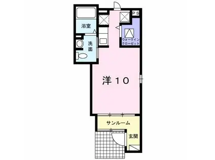 ルミエール神穂(ワンルーム/1階)の間取り写真