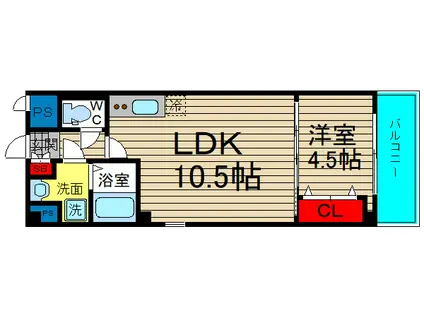 オルゴグラート難波(1LDK/11階)の間取り写真