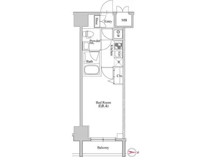 LEXE赤羽(1K/10階)の間取り写真