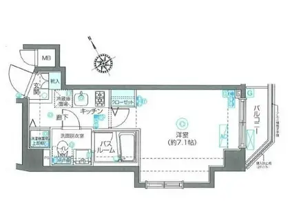 フェニックス西新宿参番館(1K/2階)の間取り写真