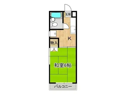 せぞんハル(1K/2階)の間取り写真