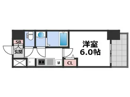 フォーリアライズ難波リアン(1K/8階)の間取り写真