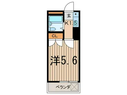 K・グレート(1K/3階)の間取り写真