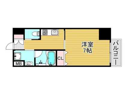 フルール アクアリオ(1K/2階)の間取り写真