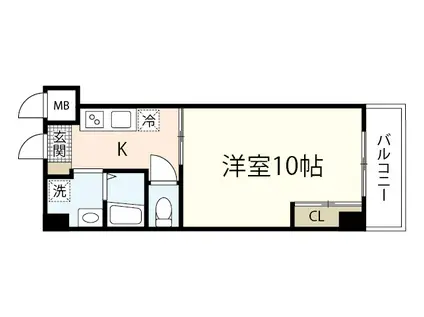 庚午サエキビル(1K/8階)の間取り写真