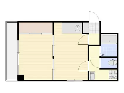 福田ビル(1DK/3階)の間取り写真