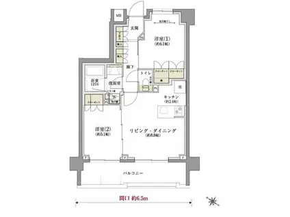 TENAS千歳船橋(2LDK/2階)の間取り写真