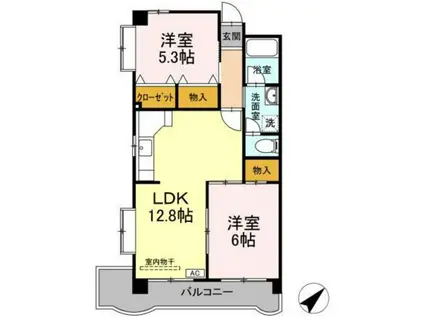 平田マンション(2LDK/1階)の間取り写真