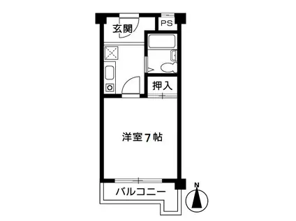 アメニティヒル箕面船場(1K/2階)の間取り写真