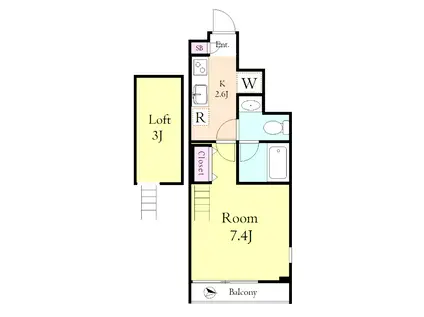 コンフォート石神井台(1K/1階)の間取り写真