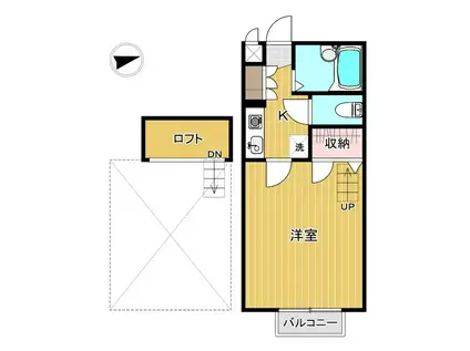 VISSEL(1K/2階)の間取り写真