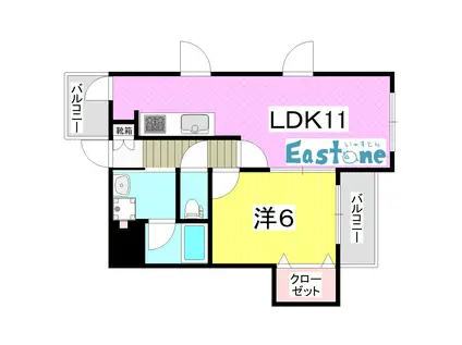 クローバーホフ(1LDK/4階)の間取り写真