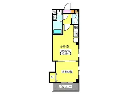TSKアベニュー(1DK/2階)の間取り写真