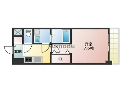 EXCELLENT KISHIBE(1K/2階)の間取り写真