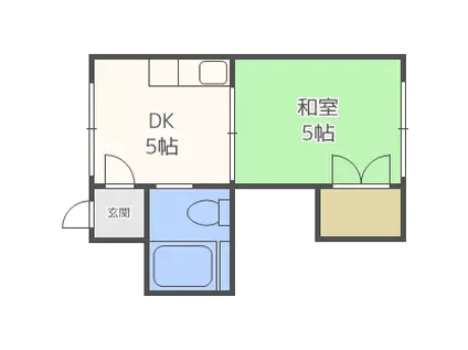 ドミ24軒C(1DK/1階)の間取り写真