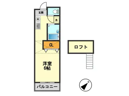 ニュウーライフ望(ワンルーム/3階)の間取り写真