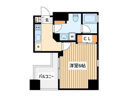 ジーベック川崎2(1K/4階)の間取り写真