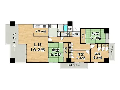 マインズ・コム神崎川(4LDK/6階)の間取り写真