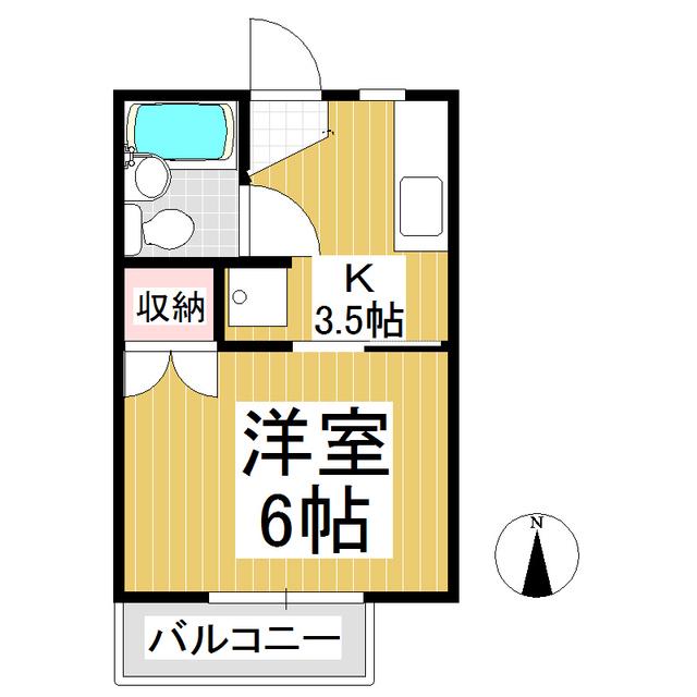 ハイツ野口(1K/2階)の間取り写真