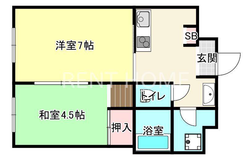 コーポ大福(1DK/3階)の間取り写真