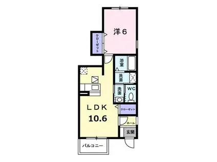 エールト ベーレB(1LDK/1階)の間取り写真
