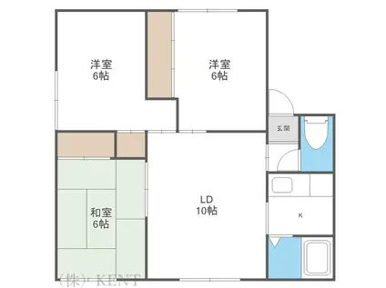 グランツハイム(3LDK/3階)の間取り写真