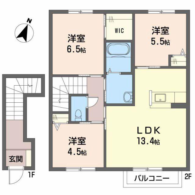 ROSSO CORSA瑞穂III(3LDK/2階)の間取り写真