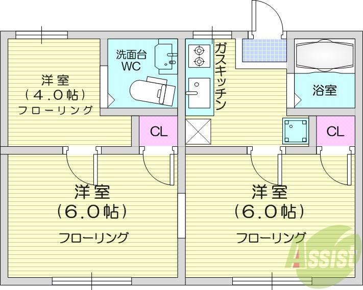 グリーンハイツパル(3K/1階)の間取り写真