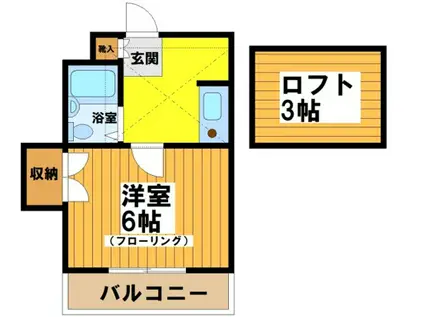 グリーングラス(1K/1階)の間取り写真