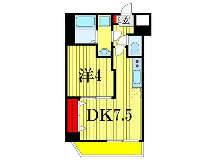 ウイリアムV(1DK/2階)の間取り写真
