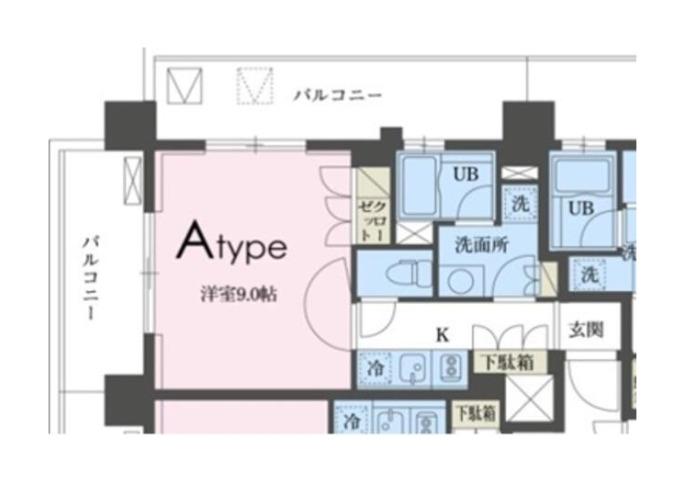 ガレリア東新宿(1K/12階)の間取り写真
