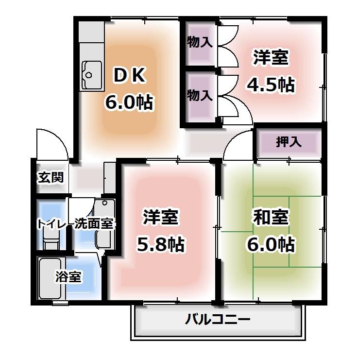 第3エステートISHII(2DK/2階)の間取り写真