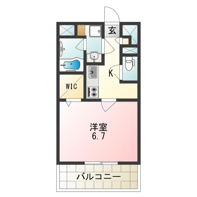 カーサみなみ(1K/2階)の間取り写真