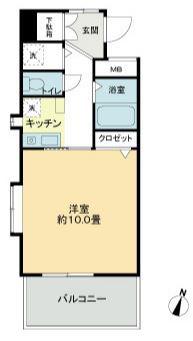 SIRIUS(1K/4階)の間取り写真